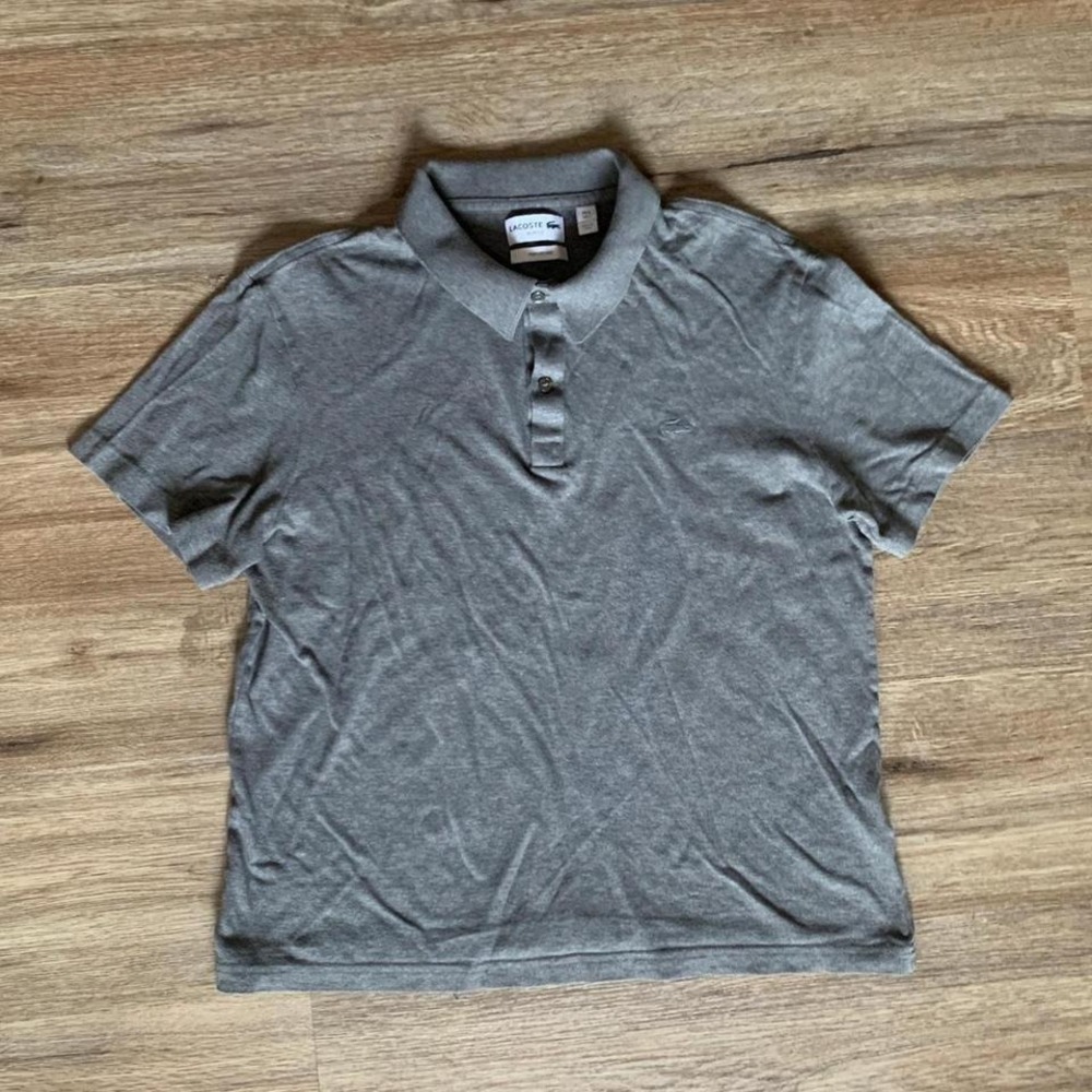 Lacoste Slim Fit Cotton Polo Shirt in Gray - Size Medium Mens, Super Soft